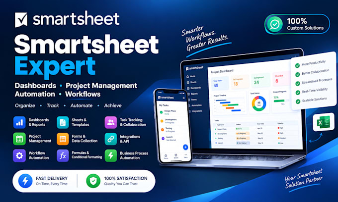 create smartsheet dashboards, project management and workflow automation
