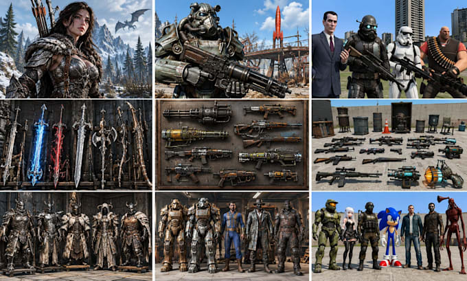 create and port skyrim se ae mod fallout4 weapon armor character gmod