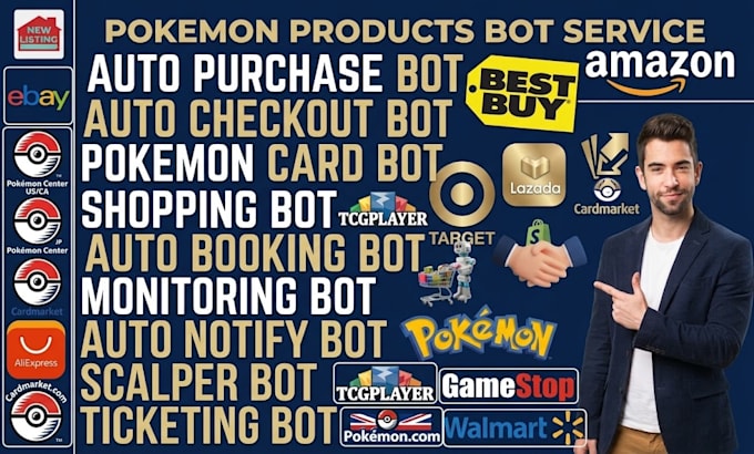 do pokemon bot, auto checkout bot, target bot, purchase bot, lazada buying bot
