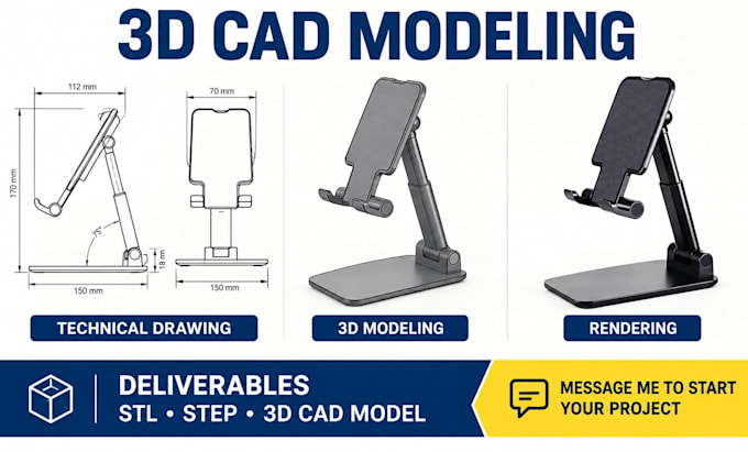 design functional 3d printable products, tools holder and gadgets stl step