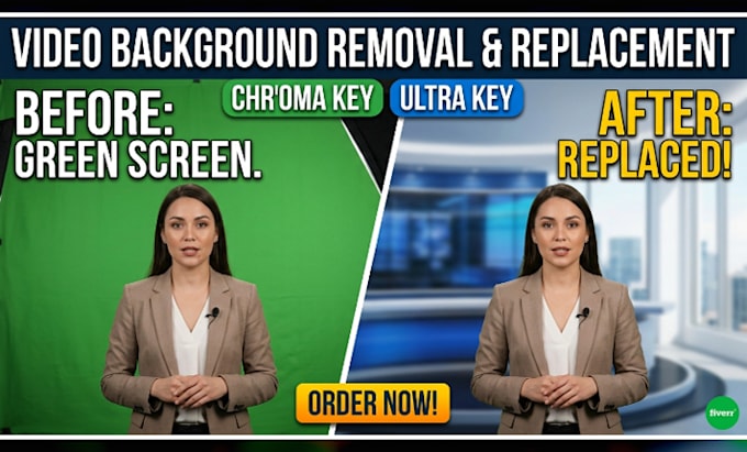 remove video background using chroma key ultra key green screen