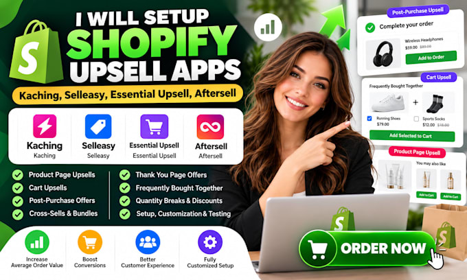 setup shopify upsell apps kaching selleasy essential upsell aftersell