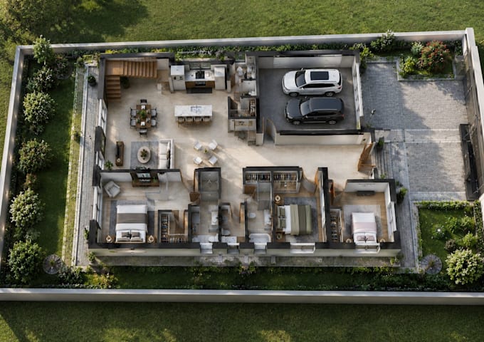 create photorealistic 3d exterior rendering 3d floor architectural visualization
