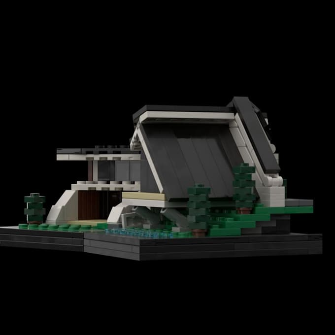 design custom lego moc, lego house with instruction using studio
