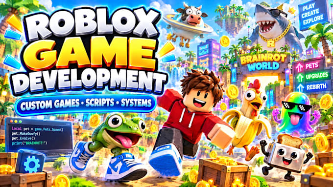 make roblox game, develop roblox game, script and build full roblox game