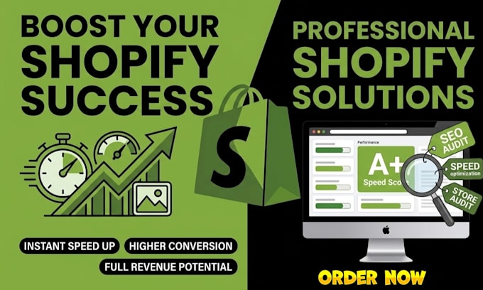 shopify store speed up with speed optimization, SEO audit, shopify store audit