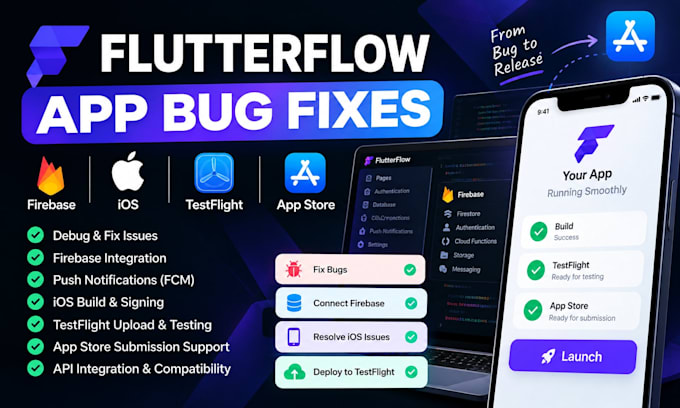 fix flutterflow firebase testflight and app store issues