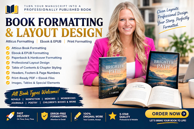 book formatting, atticus ebook and print formatting, layout design