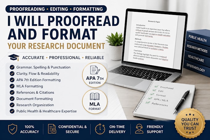 proofread and format your research document