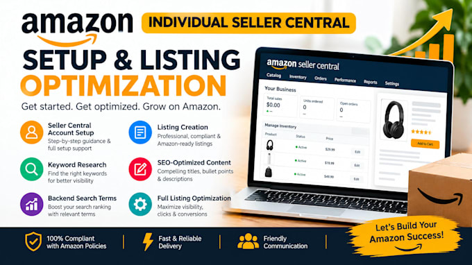 setup amazon individual seller central and listing optimization