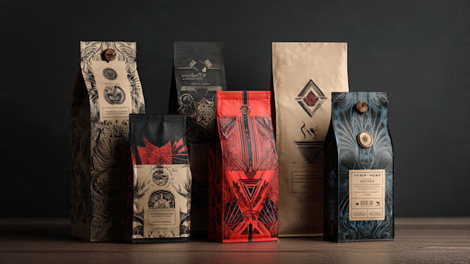 do modern premium coffee packaging label design