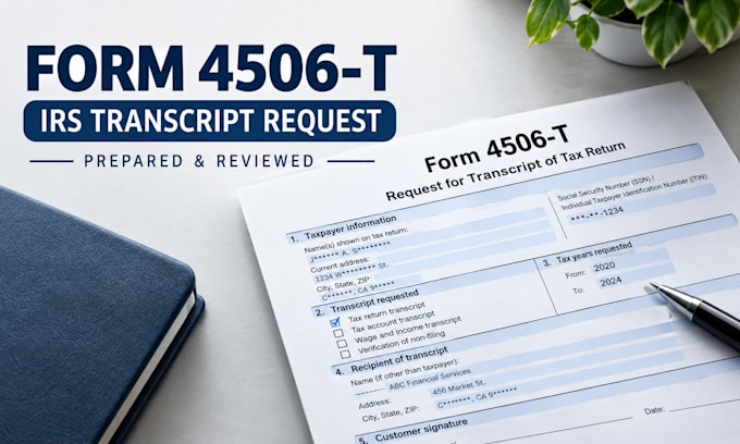 prepare form 4506t for irs tax transcript and income verification
