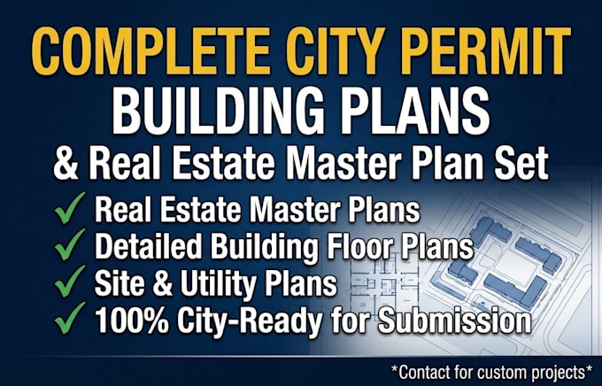 do complete city permit drawings building plan for real estate master plan set
