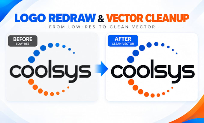 redraw, vectorize and clean up your logo