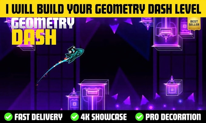 decorate and design a custom geometry dash level for you