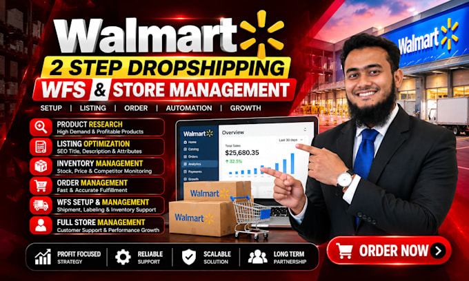 be your walmart wfs and 2 step dropshipping VA