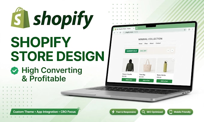 design a modern and responsive shopify store website