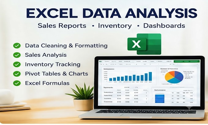 excel data analysis, sales reports and inventory management spreadsheets
