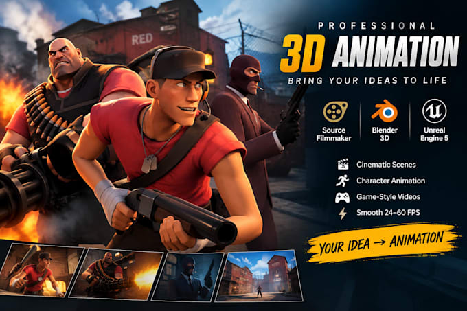 create professional animation for you in sfm