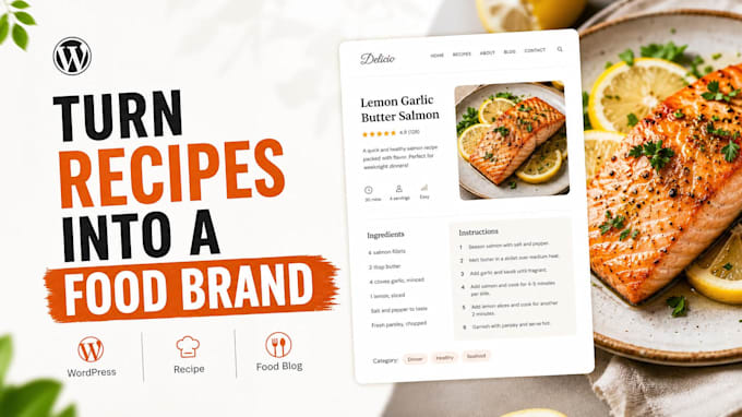 build recipe website, food blog or cooking website with wordpress