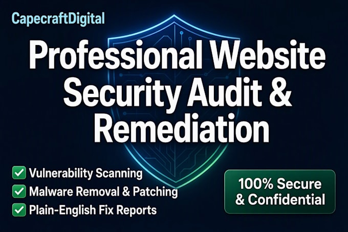 perform a website security audit, vulnerability scan, and remediation