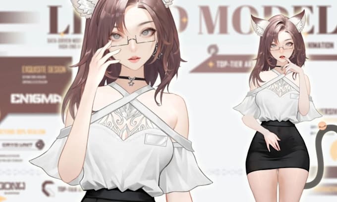 design, rig custom live 2d vtuber, 3d vtuber model live2d vtuber rigging model