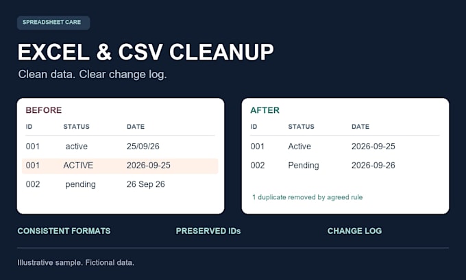 clean and standardize your excel or CSV spreadsheet