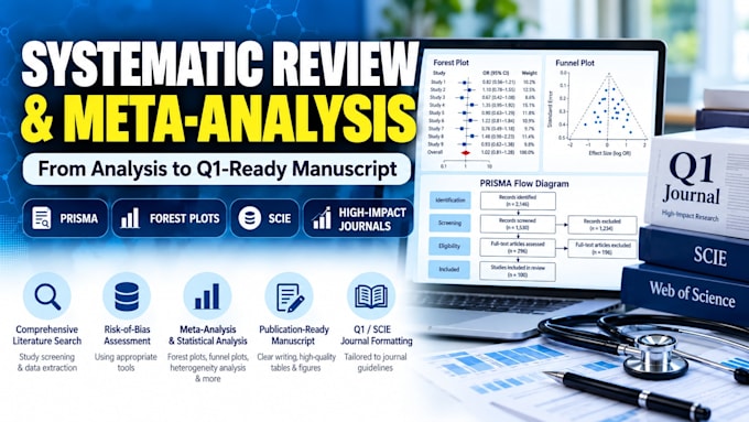 conduct systematic review meta analysis and prepare a q1 ready manuscript