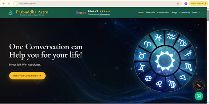 build a dynamic astrology website with admin panel and appointment booking