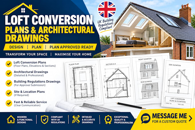 create loft conversion plans, floor plans and architectural drawings
