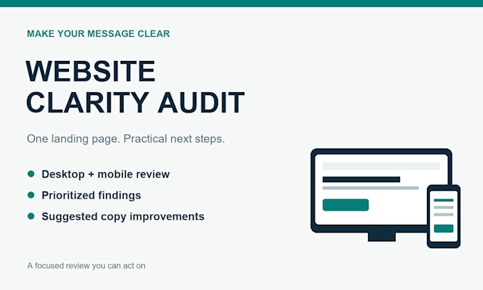 audit your landing page for clarity and conversion friction
