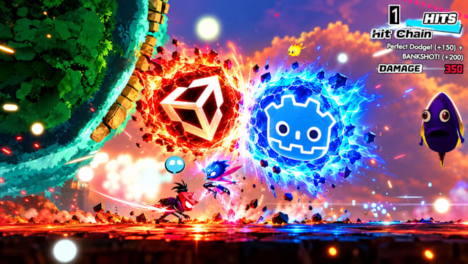 develop unity game or godot game