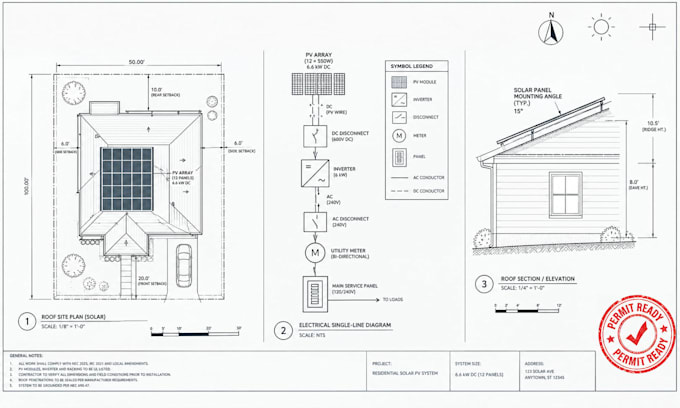 create solar permit plans pv design site plans and permit ready drawings