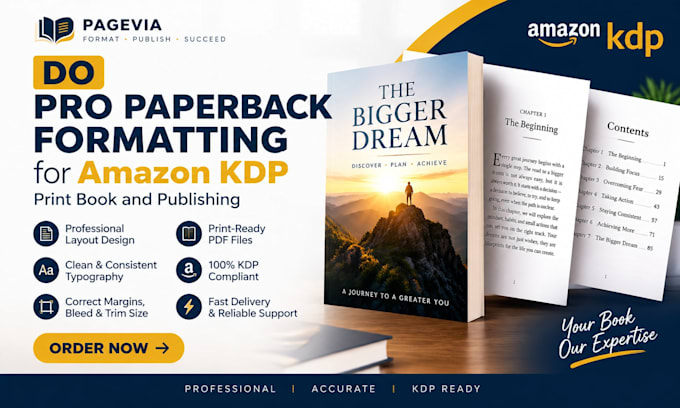 do pro paperback formatting for amazon KDP print book and publishing