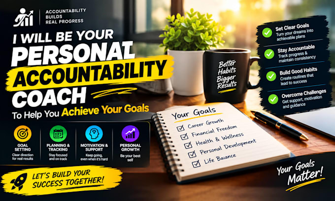 be your personal accountability coach to help you achieve goals