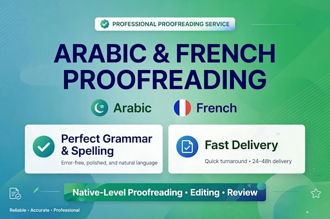 proofread and edit arabic and french texts