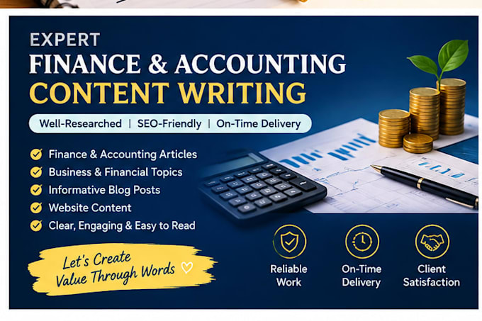 finance and accounting articles and blog writing