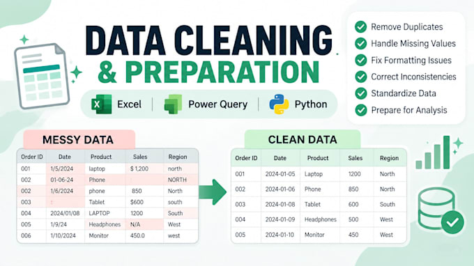 clean, organize, and prepare your data for analysis