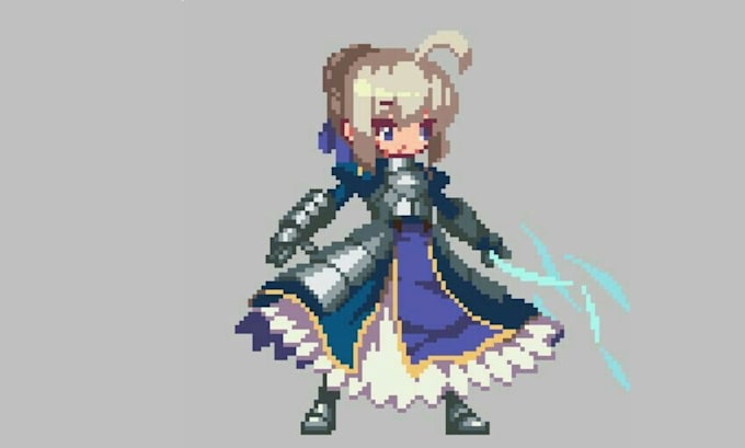 create pixel art animation pixel art character sprite sheet for game