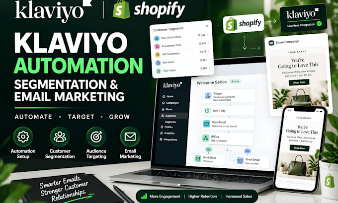 set up klaviyo automation, segmentation and email marketing