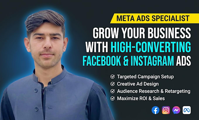 setup facebook and instagram ads campaign with ad designs