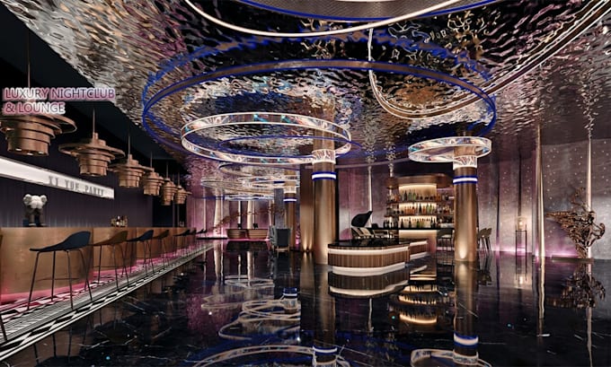 design 3d, render bar, pub, nightclub, lounge, speakeasy