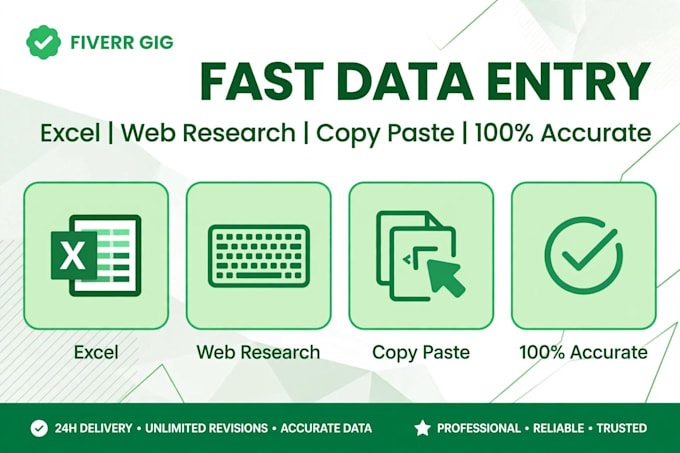 do fast data entry, excel, copy paste, and web research