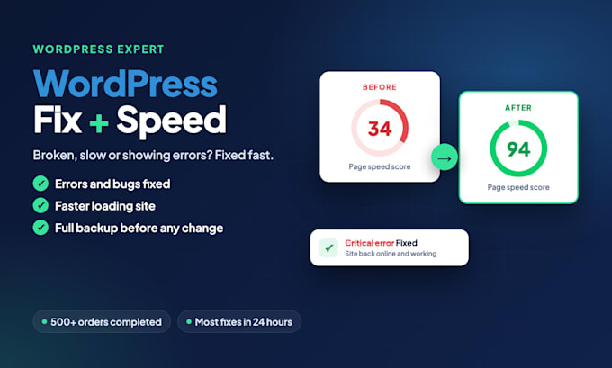 fix wordpress errors, speed up and optimize your website
