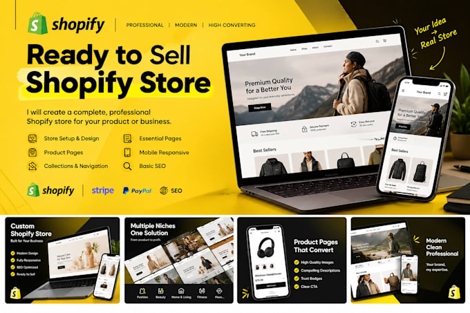 create a ready to sell shopify store for your product