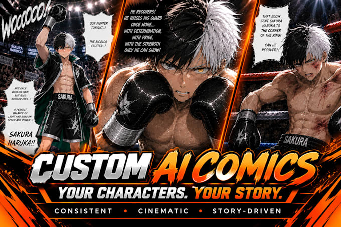 create a custom ai comic with male characters