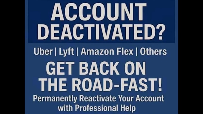 uber reactivation amazon flex reactivation spark reactivation lyft reactivation