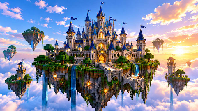 build custom minecraft structures like floating castles, house, mansion