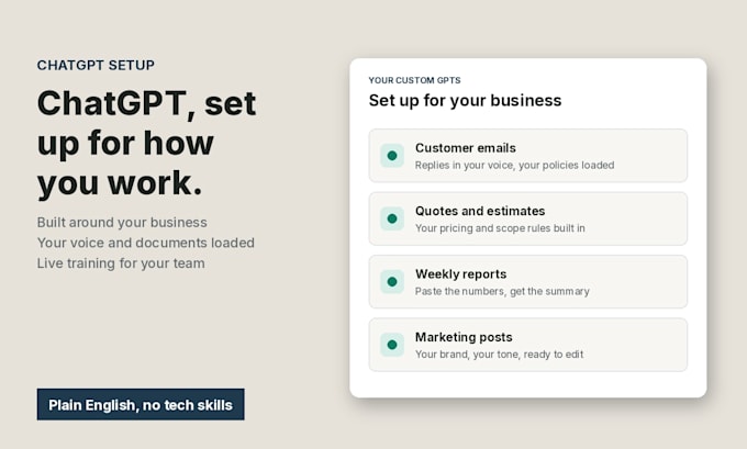 set up chatgpt for your small business and train your team