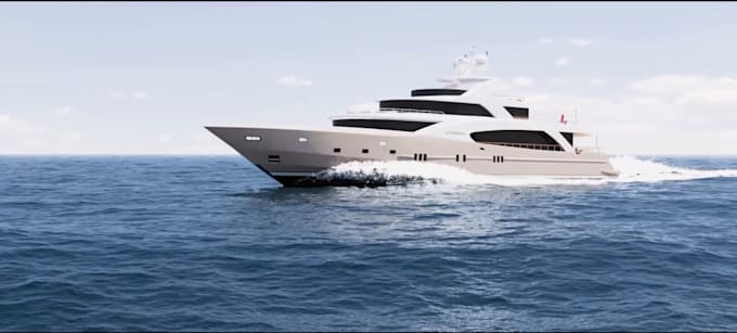 create realistic 3d yacht, boat, and ship animation with water simulation